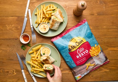 JOW X MCCAIN - Wrap au poulet, sauce fromage et frites