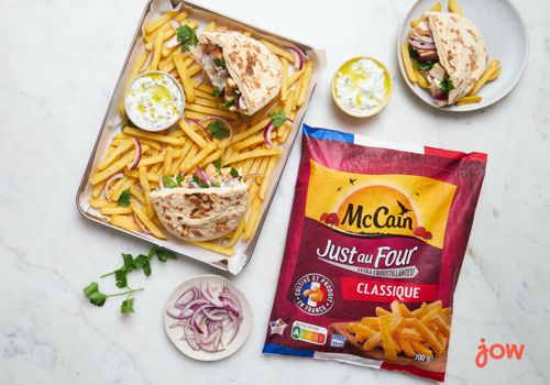 JOW X MCCAIN - Pita poulet grillé, tzatziki & frites