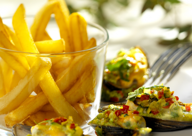 Moules farcies et frites Tradition