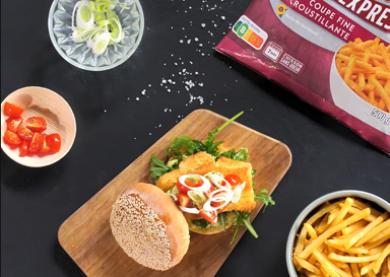 recette frites Just au four express et burger cabillaud