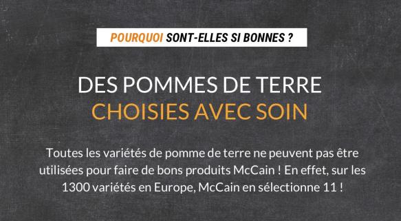 Des pommes de terre choisies avec soin