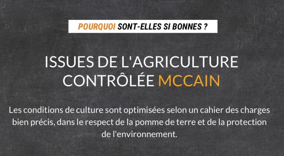 Issue de l'agriculture contrôlée McCain