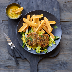 Des frites joliment incurvées pour une super croustillance et une texture fondante !